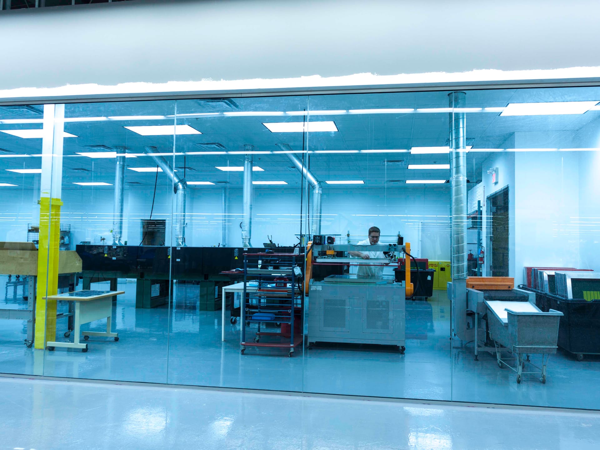 Analytical instruments in use inside the clean lab