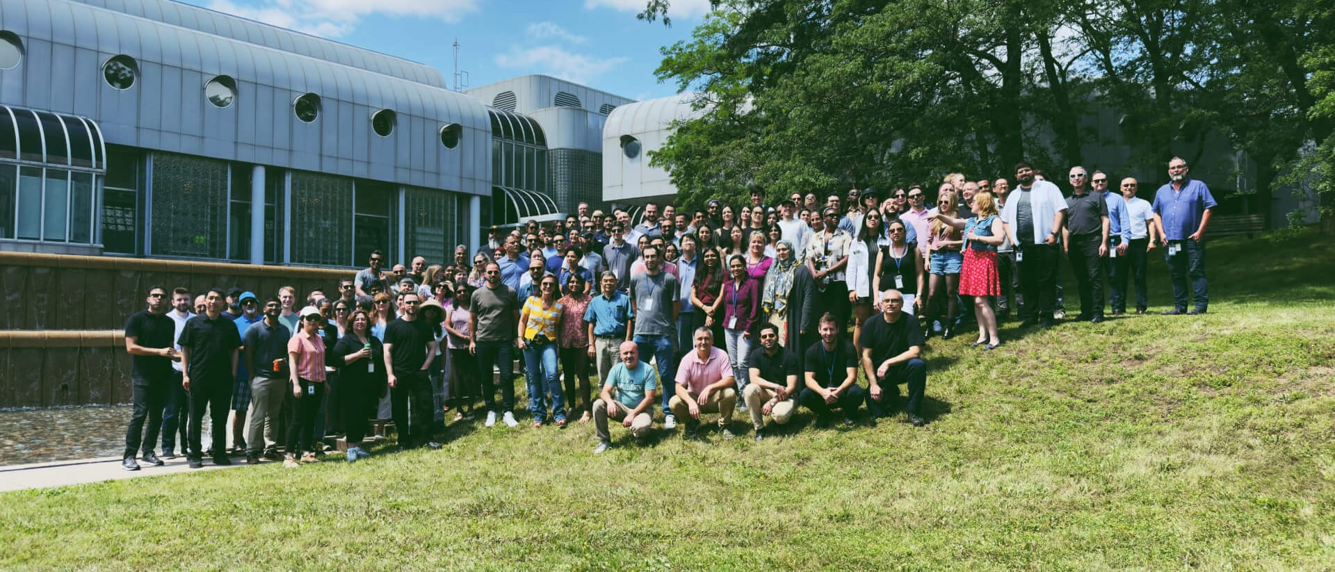 The MyantX team outside the Mississauga campus