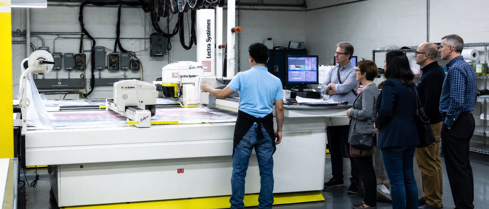 Visiting research collaborators walked through the cutting room at the Mississauga campus